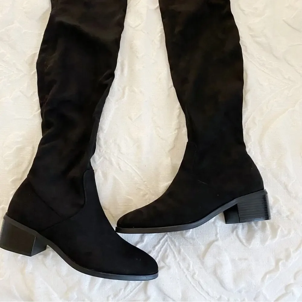 New York & Co Stacked Heel Over the Knee Boots Size 8